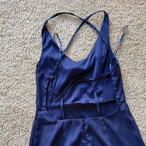 Tobi Midnight Blue Backless Dress